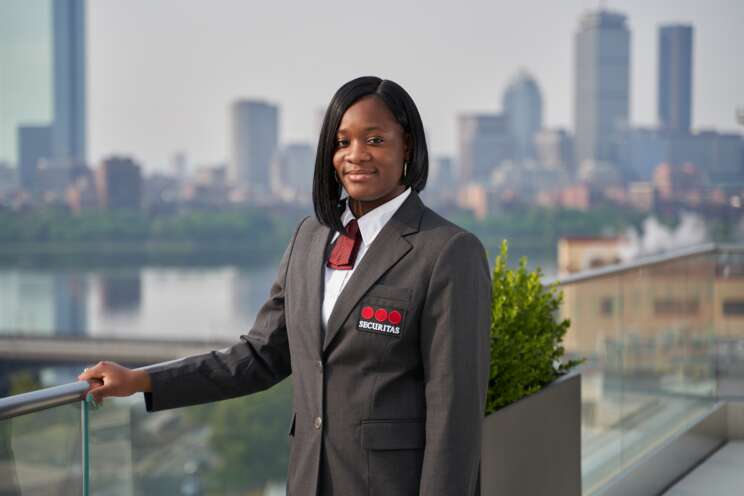 Female Securitas On-site Guarding security officer.